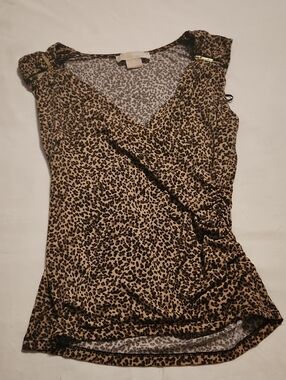 Women's Leopard Print Wrap-Style Camisole - Brown